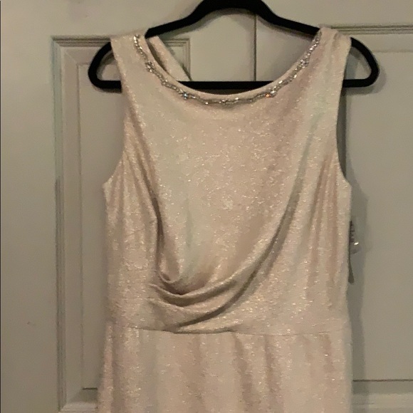 Tahari Light Gold Long Evening Gown - Picture 2 of 6